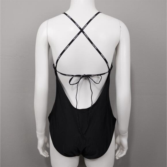 Calvin‎ Klein Black One Piece Swimsuit Size XL Tie Back Infinite Stretch V Neck - Picture 5 of 15